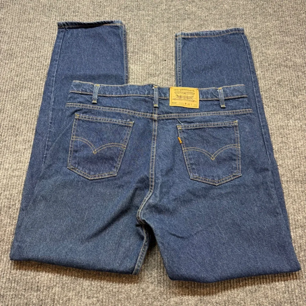 Vintage Levi's 505 40x34 Orange Tab 90s Straight Leg Jeans Regular Fit‎ Denim
